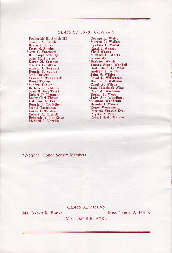 Portsmouth High School Class of 1970