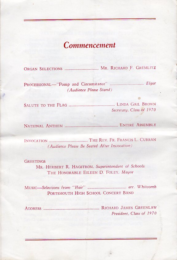 Portsmouth High School Class of 1970